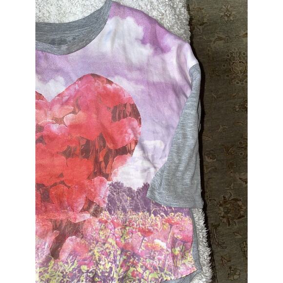 Mudd Girls Sz. 14 3/4 Flowy Heart Design Top. Pretty - Picture 3 of 9